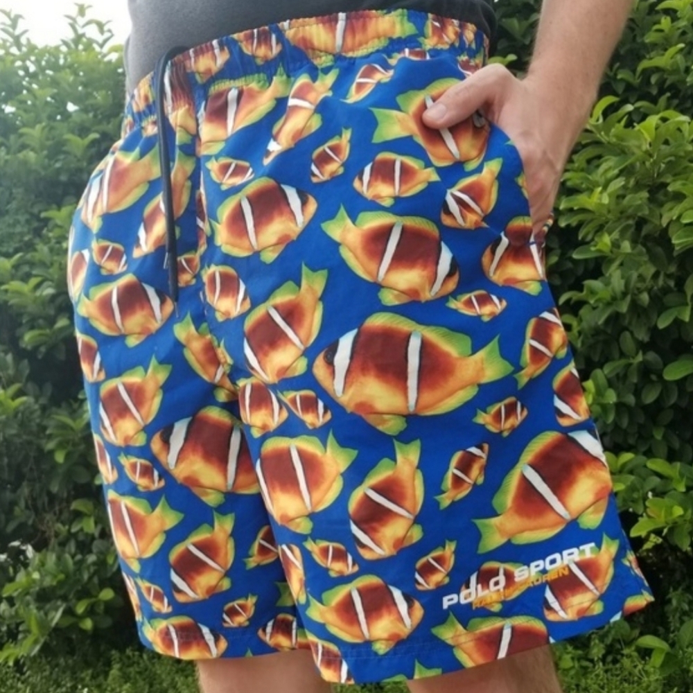 RALPH LAUREN POLO SPORT TROPICAL FISH PRINT SWIM SHORTS - Picture 2 of 13